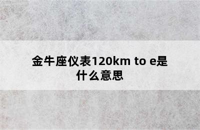 金牛座仪表120km to e是什么意思